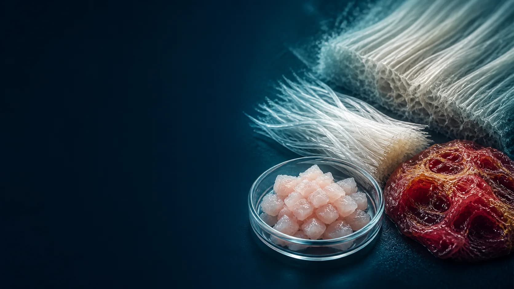 Fibroblast-rich micrografts, type-I collagen and platelet-rich fibrin represented as biological components