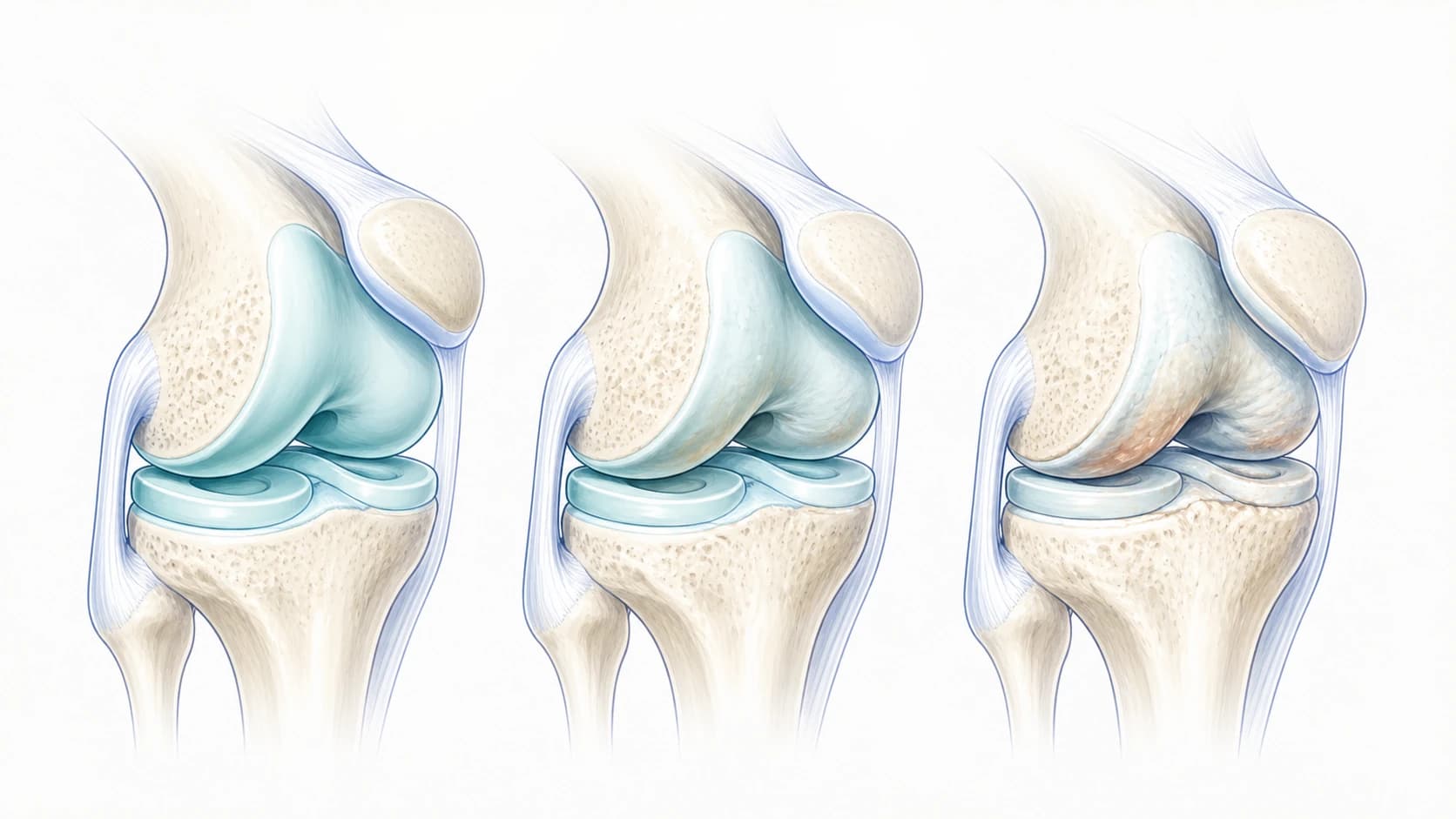 Cartilage damage illustrated in the joint or tendon
