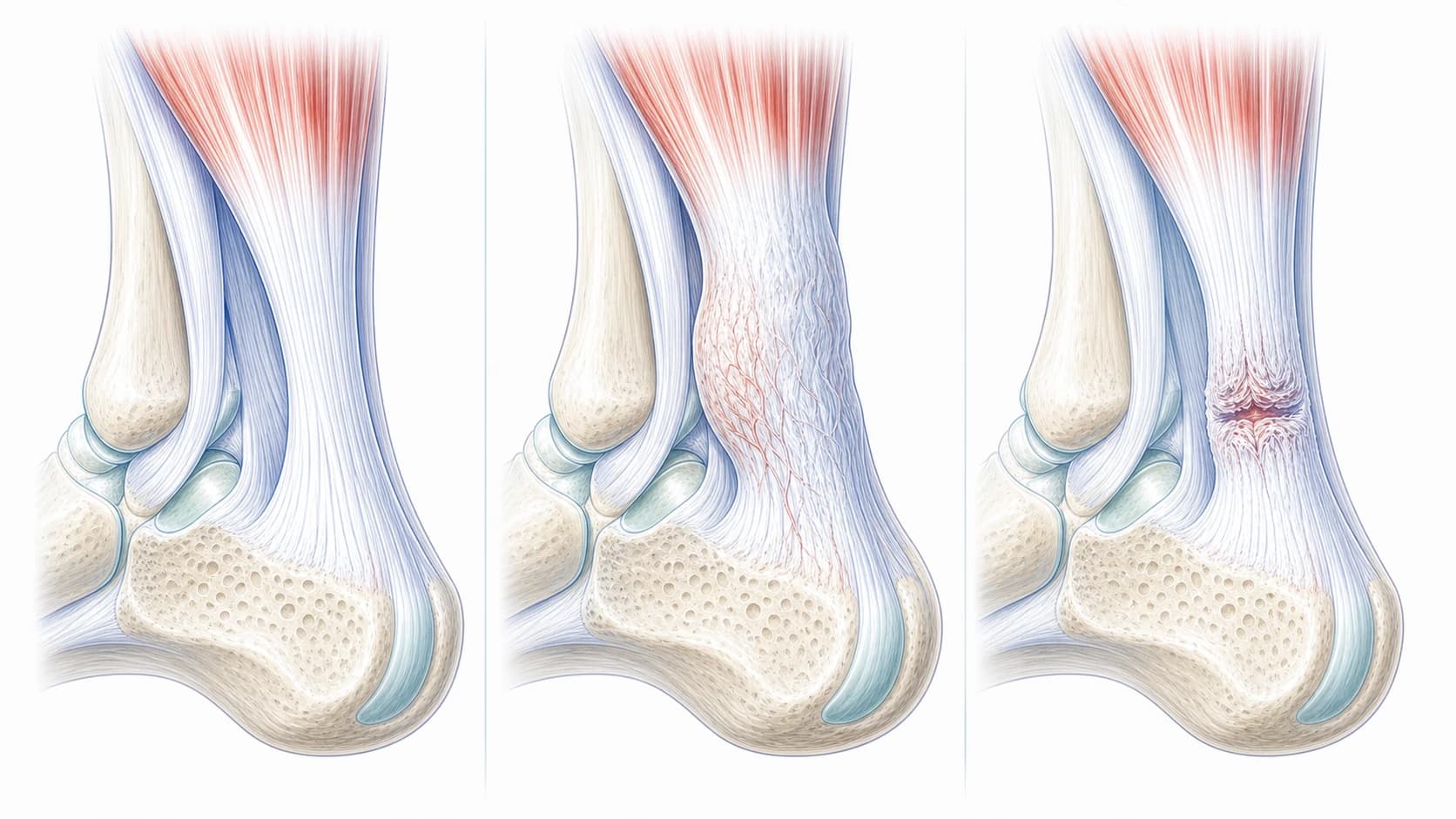 Tendon damage illustrated in the joint or tendon