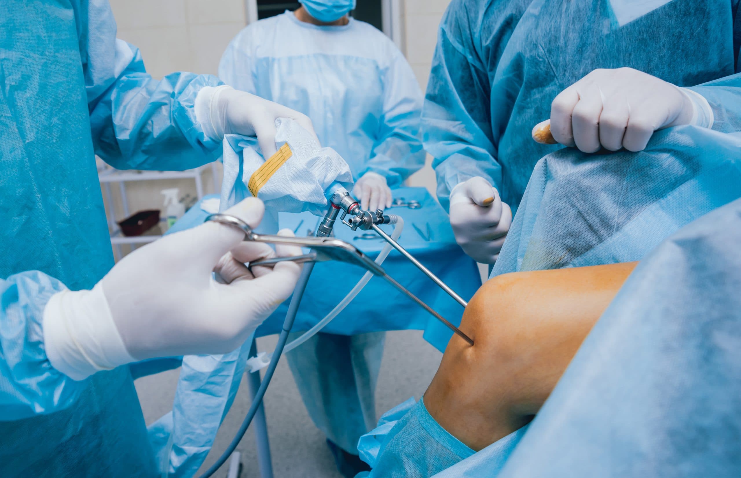 Operating theatre prepared for ankle surgery