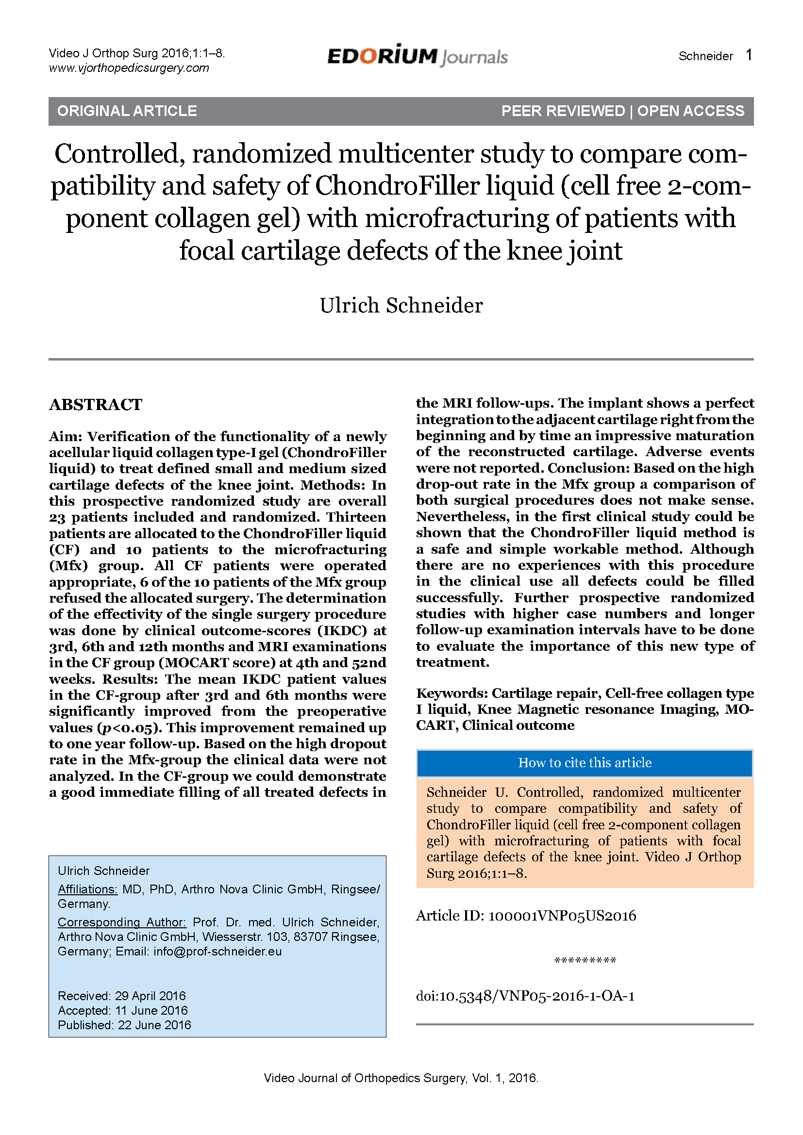 Safety of ChondroFiller®