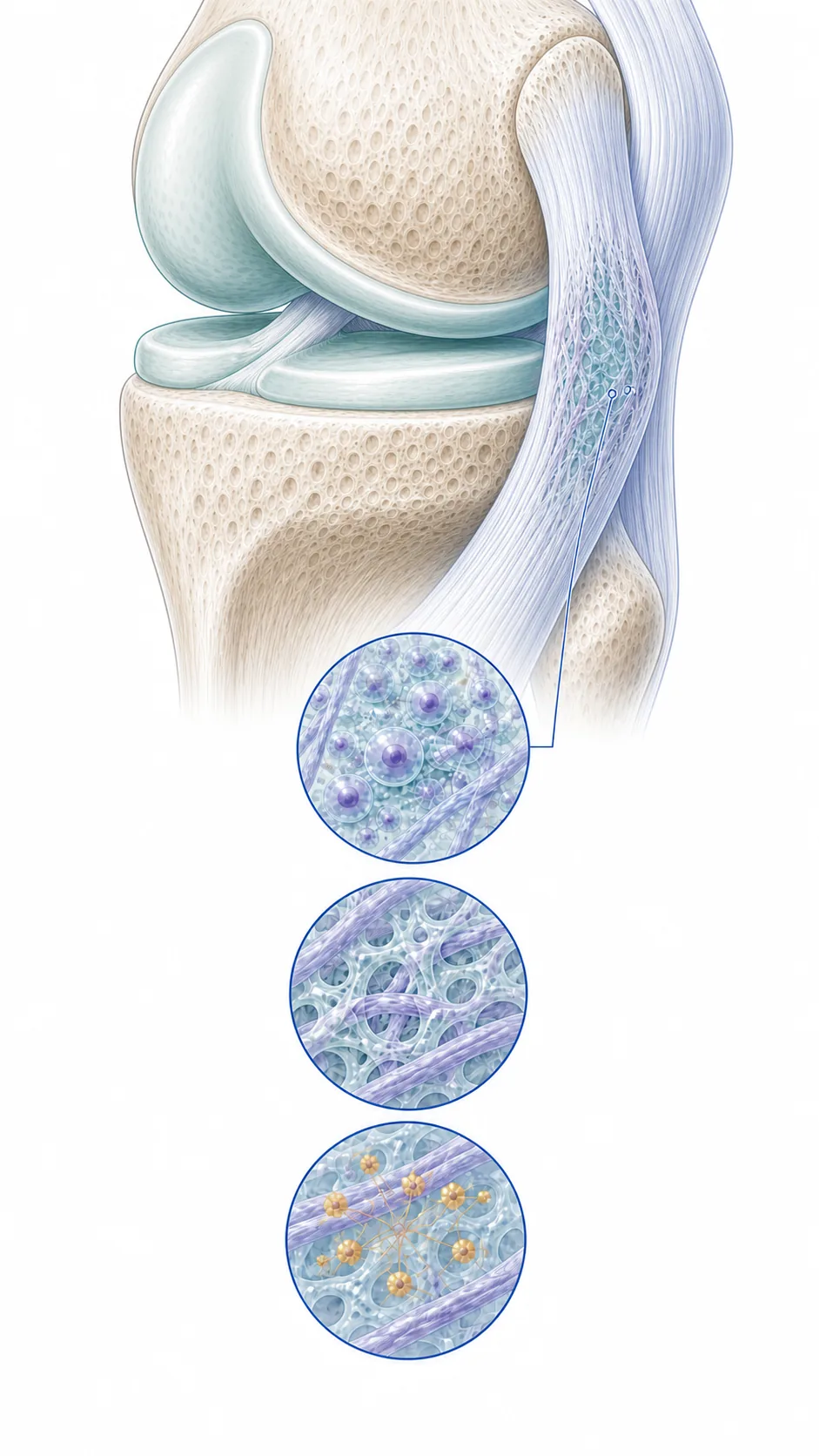 Seed Soil Signal biological pathway adapted to a selected continuous ligament injury