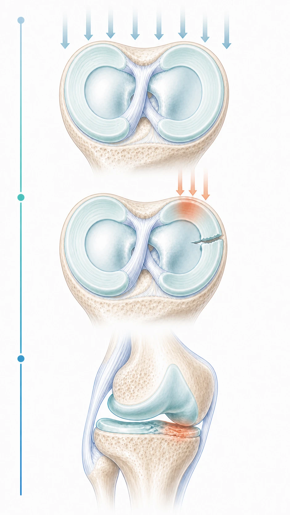 Clinical illustration of stable partial-thickness meniscus damage and meniscal wear